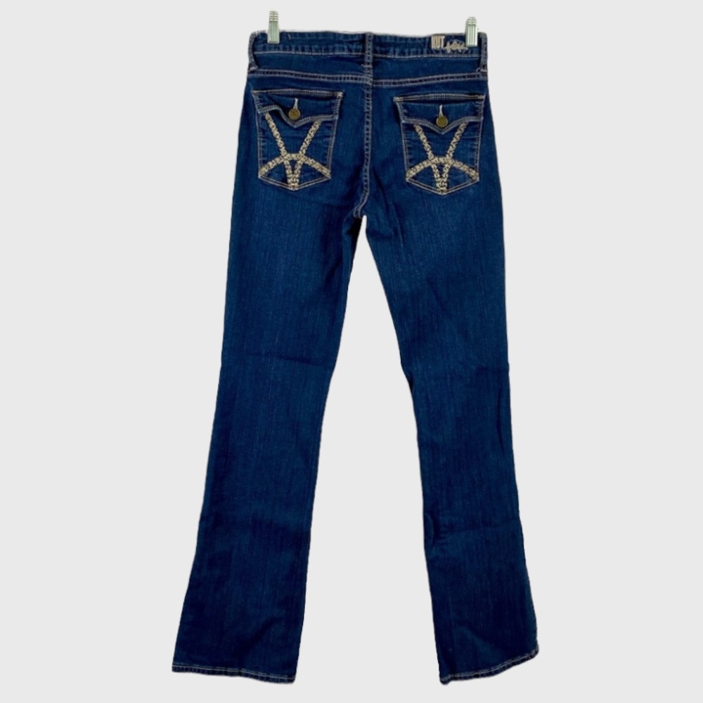 Kut from the Kloth Womens Nicole Bootcut Jeans Embroidered Flap Pocket size 6